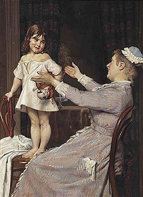 Sample artwork by Christian Pram-Henningsen (1846 - 1892), known for figure, genre, interior painting - View similar artists and auction records