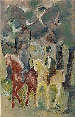 Twee ruiters in bos naar links rijdend by Hendrik Nicolaas Werkman - Auction record, sale price, and art valuation. Compare with similar artists and explore comparable artworks.