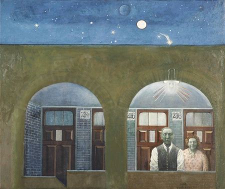 Mensen op portiek (people on portico) by Co Westerik - Auction record, sale price, and art valuation. Compare with similar artists and explore comparable artworks.