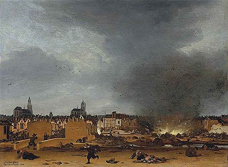 A view of Delft with the explosion of 1654 by Egbert Lievensz van der Poel - Auction record, sale price, and art valuation. Compare with similar artists and explore comparable artworks.