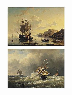 A Dutch tree-master at anchor in a bay; and A Dutch two-master braving the waves (2) by Willem Gruyter - Auction record, sale price, and art valuation. Compare with similar artists and explore comparable artworks.