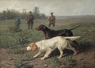 Staande honden: two setters picking up a scent trail by Conradyn Cunaeus - Auction record, sale price, and art valuation. Compare with similar artists and explore comparable artworks.