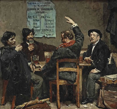 Sample artwork by David Oyens (1842 - 1902), known for still life, figure and genre painting - View similar artists and auction records
