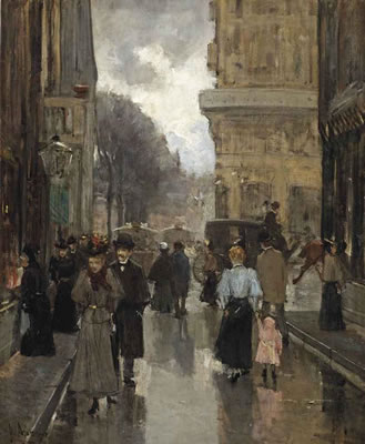 De Spuistraat met gezicht naar het Plein te 's Gravenhage: the Spuistraat with a view of the Plein, The Hague