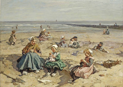 Sample artwork by Johannes Evert Hendrik Akkeringa (1861 - 1942), known for hague school painting, tonalist figure, genre and landscape - View similar artists and auction records