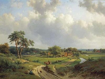 Sample artwork by Willem Vester (1824 - 1871), known for landscape, human activity painting - View similar artists and auction records