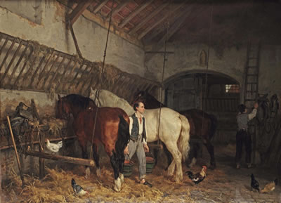 In the stable