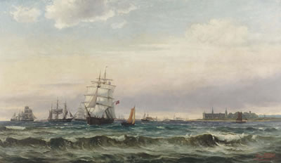 A view of the Øresund with Kronborg castle