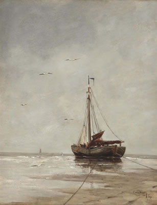 Sample artwork by Kees Van Waning (1861 - 1929), known for townscape, coastal painting - View similar artists and auction records