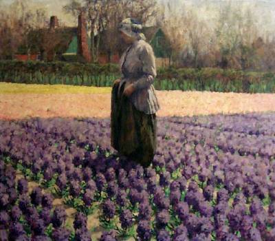 Peasant Woman Standing in a Hyacinth Bed by George Hitchcock - Auction record, sale price, and art valuation. Compare with similar artists and explore comparable artworks.