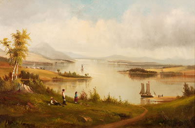 Sample artwork by Samuel Griggs (1827 - 1898), known for landscape, marine, still life paintings - View similar artists and auction records