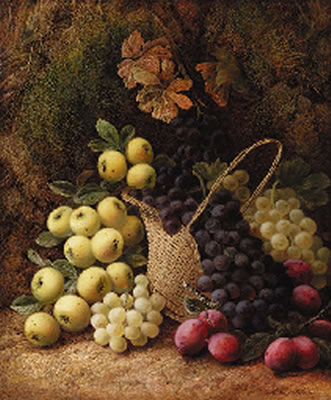 Still Life with apples, grapes and plums