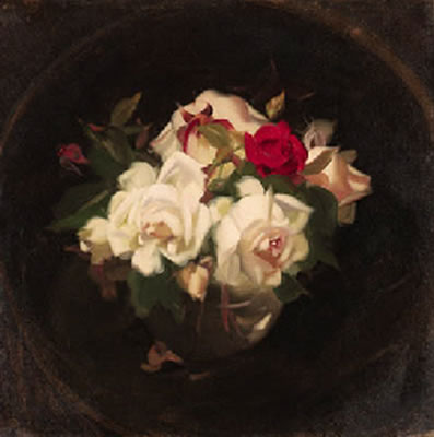 White and red roses