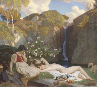 Sample artwork by Harold Speed (1872 - 1957), known for elegant portrait, landscape-industrial, mountain, coastal - View similar artists and auction records