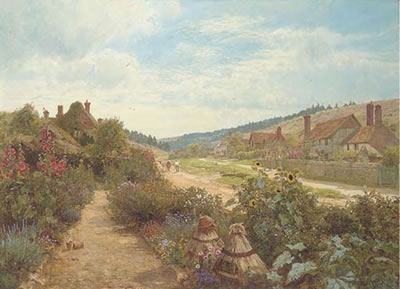 Sample artwork by Edward Wilkins Waite (1854 - 1924), known for landscape painting, figure, rural genre - View similar artists and auction records