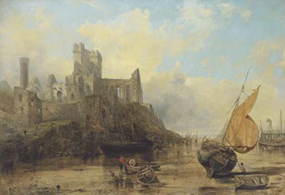 Sample artwork by John Wright Oakes (1820 - 1887), known for landscape and marine painting - View similar artists and auction records