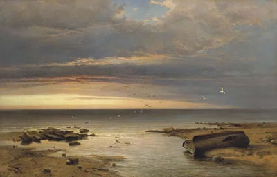 Daybreak: night and storm have stolen away and nothing now upon the shore tells the tale of yesterday but a wrecked hope, no calms restore by George Edwards Hering - Auction record, sale price, and art valuation. Compare with similar artists and explore comparable artworks.