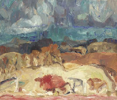 Storm over East Lothian by William George (Sir) Gillies - Auction record, sale price, and art valuation. Compare with similar artists and explore comparable artworks.
