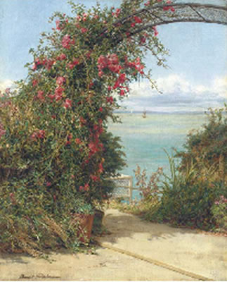 A garden by the sea by Frank William Warwick (Francis) Topham Jr - Auction record, sale price, and art valuation. Compare with similar artists and explore comparable artworks.