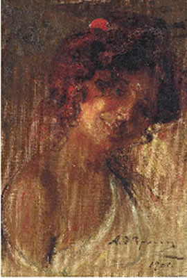 Portrait of a smiling woman by Alfred Rudolfovich Eberling - Auction record, sale price, and art valuation. Compare with similar artists and explore comparable artworks.