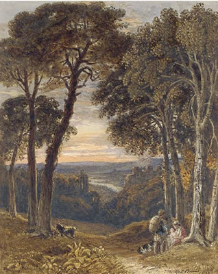 Travellers in an Arcadian landscape