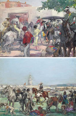 Sample artwork by Roberto Fallola (1883 - 1956), known for bullfighting scenes, landscape, genre and animal paintings, drawings - View similar artists and auction records