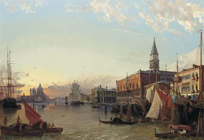 The Doge's Palace and the Piazzetta di San Marco with a view of the Grand Canal and Santa Maria della Salute beyond