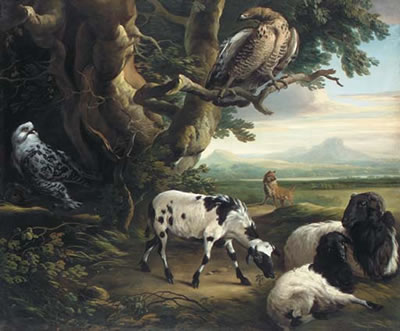 Birds of prey, goats and a wolf, in a landscape by Philip Reinagle - Auction record, sale price, and art valuation. Compare with similar artists and explore comparable artworks.