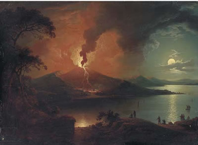 View of Mount Vesuvius errupting, with figures in the foreground by Sebastian Pether - Auction record, sale price, and art valuation. Compare with similar artists and explore comparable artworks.