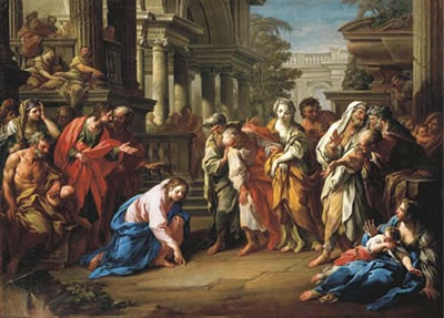 Christ and the Woman taken in Adultery ('Let he who is without sin cast the first stone')
