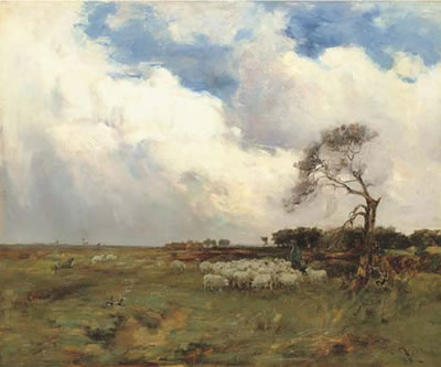 A shepherd tending his flock