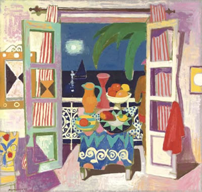 The balcony at night by Leon Morrocco - Auction record, sale price, and art valuation. Compare with similar artists and explore comparable artworks.