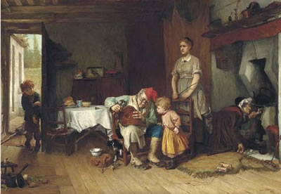 Domestic Troubles by John Burr - Auction record, sale price, and art valuation. Compare with similar artists and explore comparable artworks.