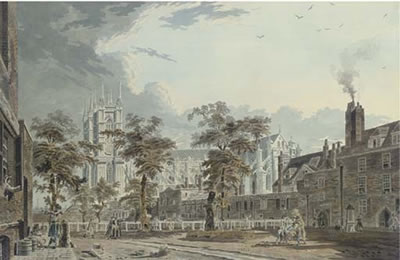 View of Dean's Yard, Westminster, London by James Miller - Auction record, sale price, and art valuation. Compare with similar artists and explore comparable artworks.