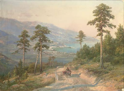 A carriage on a coastal path by Ivan Augustovich Veltz - Auction record, sale price, and art valuation. Compare with similar artists and explore comparable artworks.