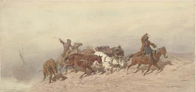 Barge-haulers by Theodor Horschelt - Auction record, sale price, and art valuation. Compare with similar artists and explore comparable artworks.