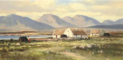 Cottages at Ballyconneely, Connemara by Maurice Canning Wilks - Auction record, sale price, and art valuation. Compare with similar artists and explore comparable artworks.