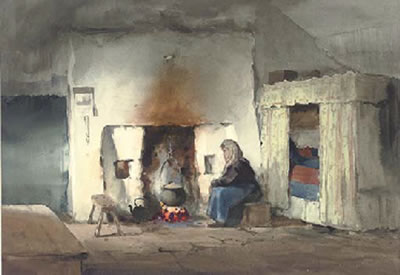Interior of Irish cottage by Frank J Egginton - Auction record, sale price, and art valuation. Compare with similar artists and explore comparable artworks.