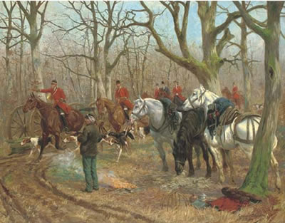 Sample artwork by Georges Louis Charles Busson (1859 - 1933), known for watercolors - hunting scenes and landscapes - View similar artists and auction records