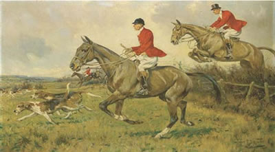 Sample artwork by Gilbert Scott Wright (1880 - 1958), known for sporting and coaching scene painting, hunting dog portraits - View similar artists and auction records