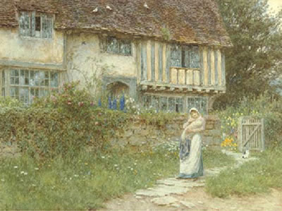 Beside the old church gate farm, Kent by Helen Allingham - Auction record, sale price, and art valuation. Compare with similar artists and explore comparable artworks.