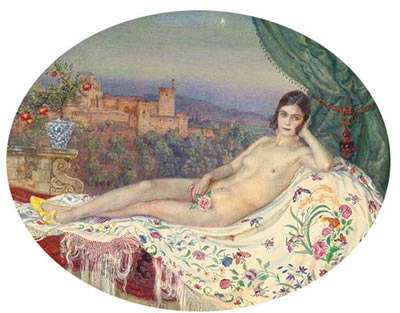 Artist's wife on terrace in Spain by George Owen Wynne Apperley - Auction record, sale price, and art valuation. Compare with similar artists and explore comparable artworks.
