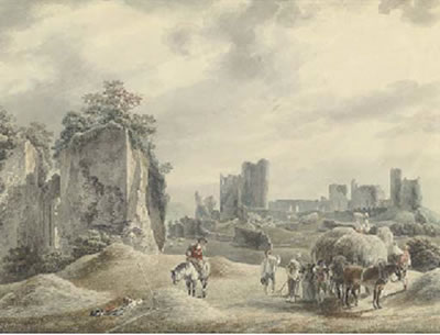 Haymaking near Pevensey Castle, Sussex