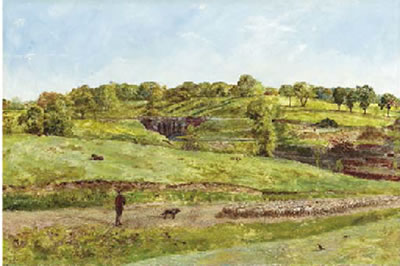 Droving sheep on Hampstead Heath