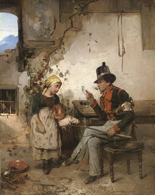 Sample artwork by Domenico Induno (1815 - 1878), known for historical and genre scene painting - View similar artists and auction records