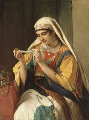 The pearl necklace by Jean François Portaels - Auction record, sale price, and art valuation. Compare with similar artists and explore comparable artworks.