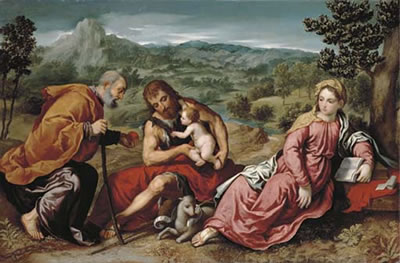 The Holy Family with Saint John the Baptist in an extensive landscape by Paris Bordone - Auction record, sale price, and art valuation. Compare with similar artists and explore comparable artworks.