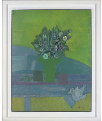 Flowers in green