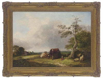 Milking the cows by Arthur James Stark - Auction record, sale price, and art valuation. Compare with similar artists and explore comparable artworks.