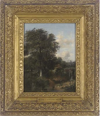 A wooded landscape with an oak